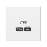 ARTGALLERY USB розетка тип-С 65Вт высокоскор.заряд. QC, PD, механизм, белый GAL000127 Systeme Electric