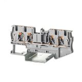 Клемма проходная, зажим push-in, 4 точки подключения, 4 кв.мм, серая VPR-4-QUATTRO-GY DKC