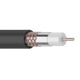 Кабель коаксиальный RG-6U+Cu, 75 Ом, Cu/Al/Cu, 64%, бухта 100 м, черный OUTDOOR, REXANT 01-2222 REXANT