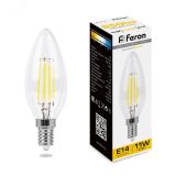 Лампа светодиодная LED 11вт Е14 теплый свеча FILAMENT 38006 FERON