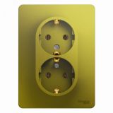 GLOSSA розетка двойная с заземлением в сборе фисташковый GSL001024 Systeme Electric