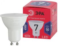 Лампа светодиодная LED MR16-7W-865-GU10 R (диод, софит, 7Вт, хол, GU10) (10/100/4800) Б0045350 ЭРА