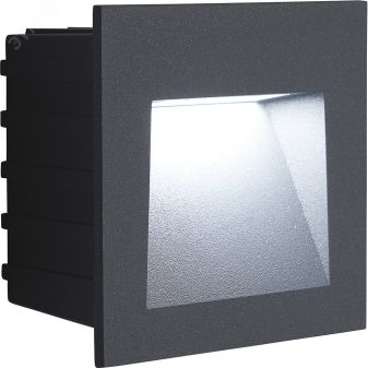 Светильник светодиодный ДВУ-3w 4000К IP65 квадрат серый 41175 FERON