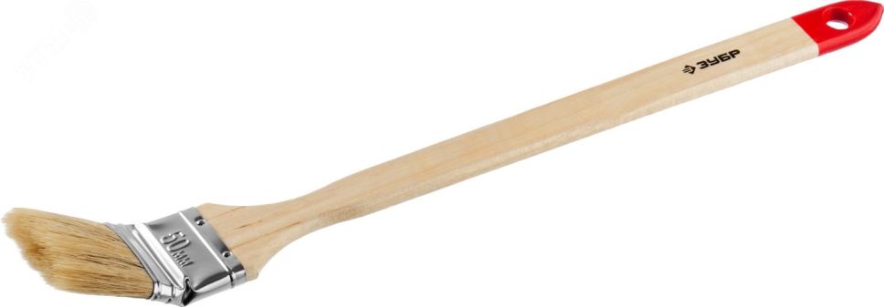 Кисть радиаторная угловая ''УНИВЕРСАЛ-МАСТЕР'', светлая натуральная щетина, деревянная ручка, 50мм 01041-050 ЗУБР