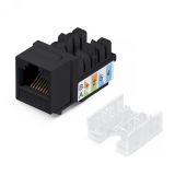 Вставка Keystone Jack RJ-45, категория 5e, заделка тип 110, черная, со стяжкой 10101c Cabeus