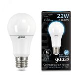 Лампа светодиодная LED 22 Вт 2000 лм 4100К AC150-265В E27 А70 (груша) нейтральный Black 102502222 GAUSS