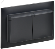 SKANDY Розетка 2-местная и крышкой 16А в сборе IP44 SK-R12Bl черный IEK SK-R26-16-44-K02-F IEK