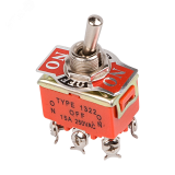 Тумблер 250V 15А (6c) ON-OFF-ON двухполюсный (KN-203) Индивидуальная упаковка 1 шт, REXANT 36-4132-1 REXANT