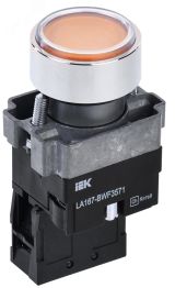 Кнопка LA167-BWF3571 d=22мм RC 1з с подсвет. желтая BBT20-BWF3571-1-12-67-K05 IEK