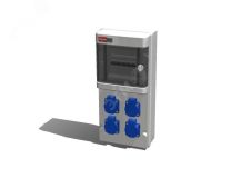 Устройство распределительное 00, 4хSHUKO16А250В с защитой, 210x436x137, настенное, пластик, IP54 00-00016931 AlpenBox