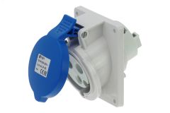 Розетка встраиваемая наклонная 32A/230V/1P+N+E/IP44, фланец 92x100 00-00032502 INPIN