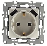 Розетка 2P+E 16A-250В, штор. с 2xUSB 5В-3А, Эра Elegance, шампань 14-4109-04 Б0047870 ЭРА
