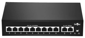 Коммутатор неуправляемый,  9 RJ-45 POE портов, 2 RJ-45 Uplink smkd0803 Smartec