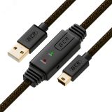 Кабель USB 2.0 AM на Mini USB B, 15 м., активный, с усилителем и разъемом для питания 1000578789 Greenconnect