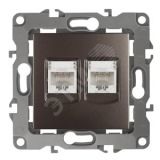 Розетка информационная двойная 2XRJ45, Эра12, бронза, 12-3108-13 Б0019355 ЭРА