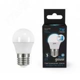 Лампа светодиодная LED 7 Вт 550 лм 6500К AC150-265В E27 шар P45 холодная шаговое диммирование выключателем Black Gauss 105102307-S GAUSS