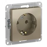 Розетка ATLASDESIGN с заземлением 16А механизм шампань ATN000543 Systeme Electric