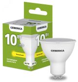 Лампа светодиодная PAR16 софит 10Вт 230В 3000К GU10 GENERICA LL-PAR16-10-230-30-GU10-G IEK