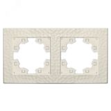 Рамка фактурная 2 поста универсальная UNIVersal серия Афина слоновая кость (ivory) (еврослот) A10044-I UNIVersal