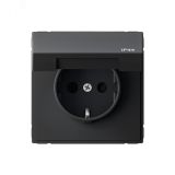 ARTGALLERY розетка с заземл. со шт. с крышк, 16А, IP44, механизм, карбон GAL441046 Systeme Electric