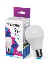 Лампа светодиодная LED 9Вт 220В Е27 D55х98 6500К холодный A55 720 лм КОСМОС LkecLED9wA55E2765 Космос