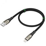 Кабель USB AM на Lightning, 1.7 м., черный нейлон, быстрая зарядка 1000583077 Greenconnect