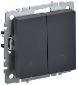 BRITE Выключатель жалюзи 10А ВС10-1-5-БрГ графит BR-V15-0-10-K53 IEK