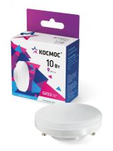 Лампа светодиодная LED 10Вт 220В GX53 6500K холодный 800 лм, КОСМОС Lksm_LED10wGX5365C Космос