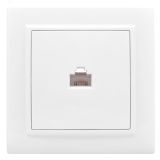 Розетка Минск RJ-45 1-местная СП белая ERK01-035-10 EKF