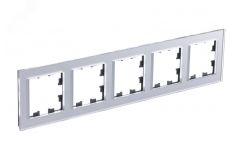 ATLASDESIGN NATURE рамка пятипостовая, ОРГАНИЧЕСКОЕ СТЕКЛО АЛЮМИНИЙ ATN320305 Systeme Electric
