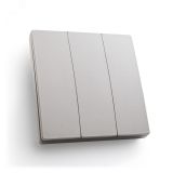 Кнопка-выключатель беспроводной 230V 500W трехклавишный, серебро 41721 FERON