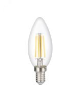 Лампа сетодиодная декоративная LED 8w E14 4000K свеча прозрачная филамент 230/50 Jazzway 5020757 JazzWay