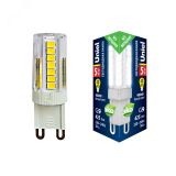 Лампа светодиодная прозрачная LED-JCD-5W/4000K/G9/CL GLZ09TR Белый свет (4000К). Картон. ТМ Uniel. UL-00006749 Uniel