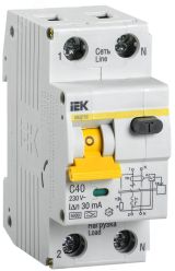 Выключатель автоматический дифференциальный АВДТ-32 1п+N 40А 30мА C(Электронный) MAD22-5-040-C-30 IEK