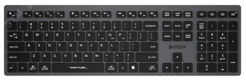 Клавиатура беспроводная Fstyler FBX50C, USB, BT/Radio, slim, multimedia, серый 1624617 A4Tech