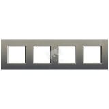 LivingLight Рамка прямоугольная 4 поста Серый шелк LNA4802M4AE BTicino