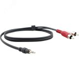 Аудио кабель Jack 3.5 мм. M на 2RCA M, 3.0 м., черный 1000510965 Kramer