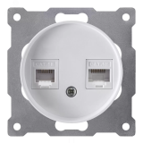 Розетка двойная компьютерная RJ45 кат.5e, цвет белый (серия Florence) 2172772 OneKeyElectro