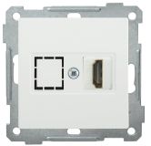 РHDMI-0-Б Розетка HDMI BOLERO белая IEK
