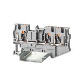 Клемма проходная, зажим push-in, 3 точки подключения, 4 кв.мм, серая VPR-4-TWIN-GY DKC
