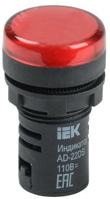Лампа AD22DS LED матрица 22мм красная 24В AC/DC BLS10-ADDS-024-K04 IEK