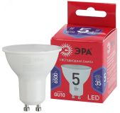 Лампа светодиодная LED MR16-5W-865-GU10 R (диод, софит, 5Вт, хол, GU10) (10/100/2800) Б0045348 ЭРА