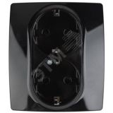 Розетка 2X2P+E Schuko со шторками, 16A-250В, Эра12, чёрный, 12-2104-06 Б0014704 ЭРА