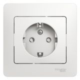 GLOSSA Розетка с заземлением со шторками в сборе белая GSL000144 Systeme Electric