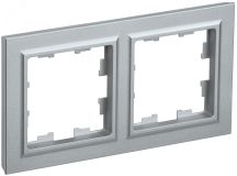 BRITE Рамка 2 поста РУ-2-БрА алюминий BR-M22-K47 IEK