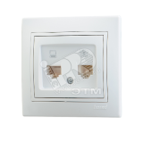 Мира Розетка RJ 45 + RJ 11 белый с вставкой белый 701-0202-143 Lezard