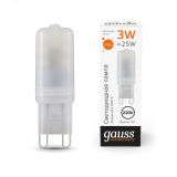 Лампа светодиодная LED 3 Вт 240 лм 3000К AC180-240В G4 капсула теплая пластиковая Elementary 14913 GAUSS