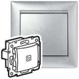 VALENA Переключатель на 2 направления с индикатором 10A алюминий 770125 Legrand