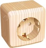 ЭТЮД Розетка наружная с заземлением со шторками сосна PA16-004D Systeme Electric
