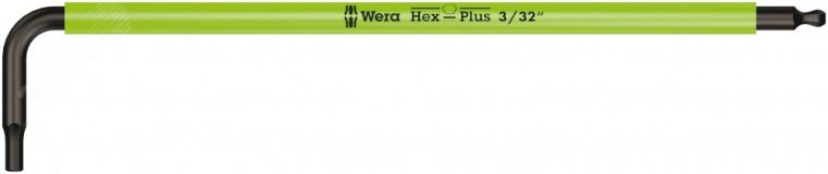 Ключ Г-образный 950 SPKL Multicolour с шаром 3/32 x 112 мм WE-022631 Wera